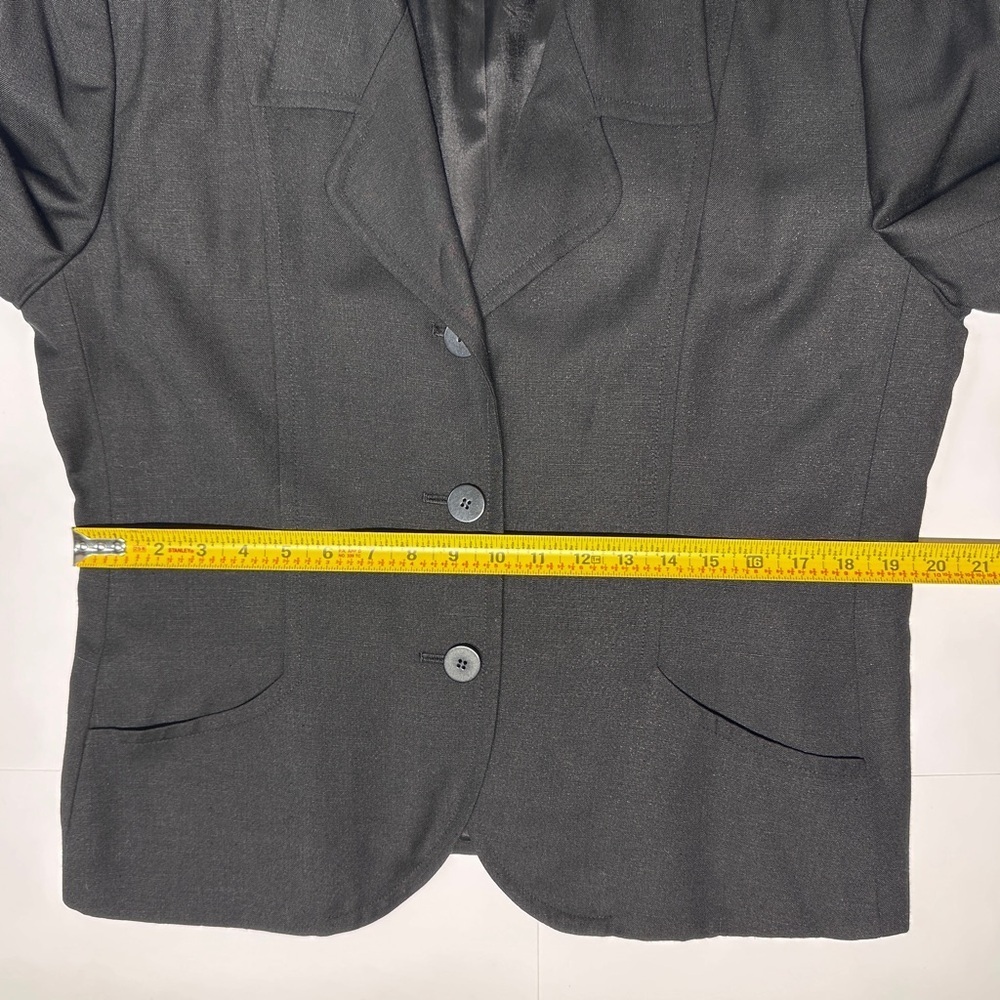 NWT! Linen Blend Vintage Short Sleeve Black Button Blazer Jacket Size 16 Career - Picture 14 of 14